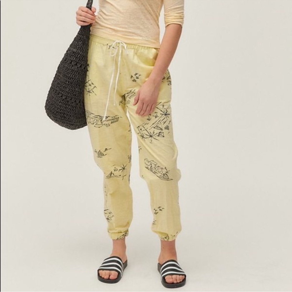 Urban Outfitters Zoey Printed Pull On Jogger Pant Neon Small